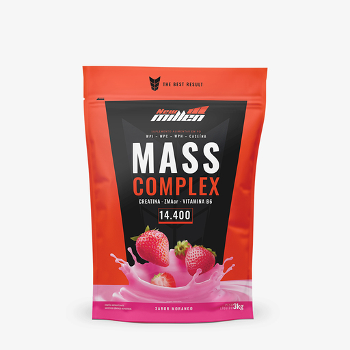 MASS COMPLEX 14400  (Creatina -Zma- Vit B6)   3,0KG POUCH MORANGO