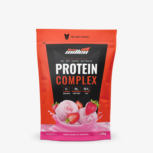 PROTEIN COMPLEX IOGURTE DE MORANGO POUCHE 1,8KG   Nova Fórmula 