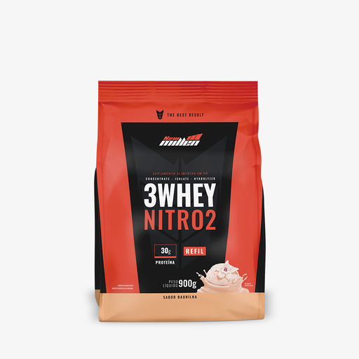 3 WHEY NITRO 2 BAUNILHA REFIL 900G