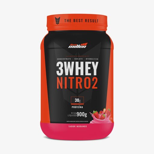 3 WHEY NITRO 2 MORANGO POTE 900G 